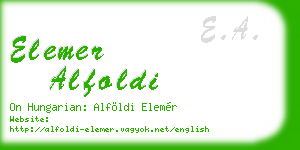 elemer alfoldi business card